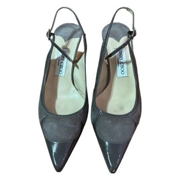 Jimmy Choo Leather Slingback Pumps Size 38.5 - Picture 2 of 5